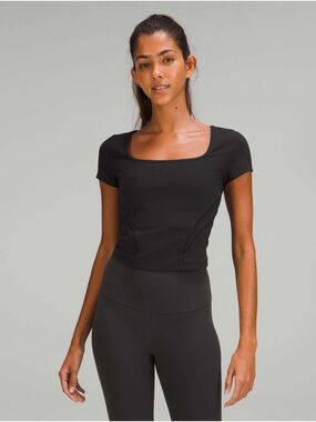 Lululemon Square Neck Mesh and Nulu Yoga T-Shirt size 6